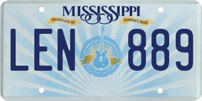 MS license plate LEN889