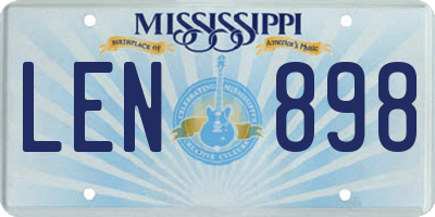 MS license plate LEN898