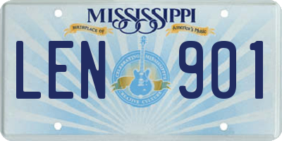 MS license plate LEN901