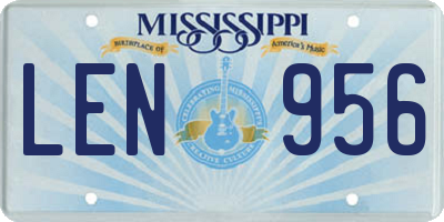 MS license plate LEN956