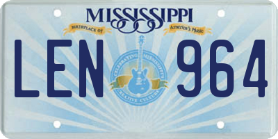 MS license plate LEN964