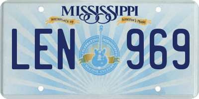 MS license plate LEN969
