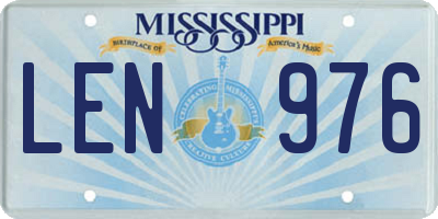 MS license plate LEN976