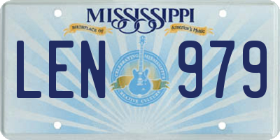 MS license plate LEN979