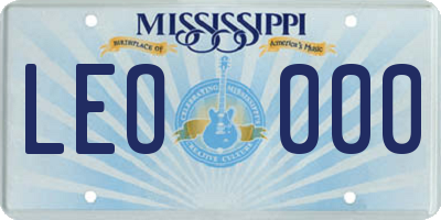 MS license plate LEO000