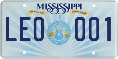 MS license plate LEO001