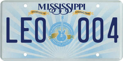 MS license plate LEO004