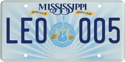 MS license plate LEO005