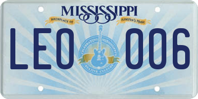 MS license plate LEO006