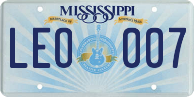 MS license plate LEO007
