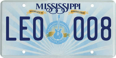 MS license plate LEO008