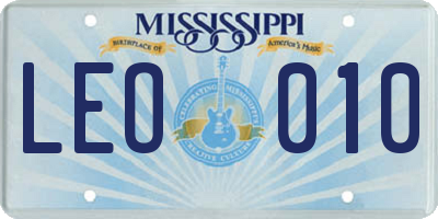 MS license plate LEO010