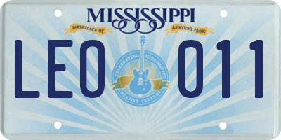 MS license plate LEO011