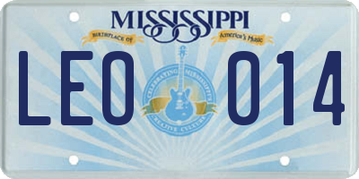 MS license plate LEO014