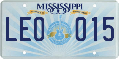 MS license plate LEO015