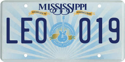 MS license plate LEO019