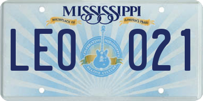 MS license plate LEO021
