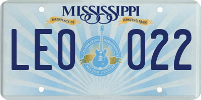MS license plate LEO022