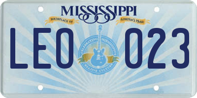 MS license plate LEO023
