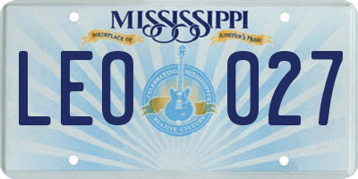 MS license plate LEO027