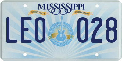MS license plate LEO028