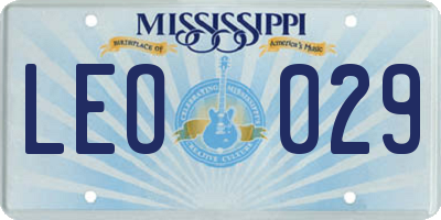 MS license plate LEO029