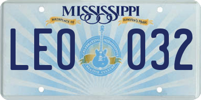 MS license plate LEO032