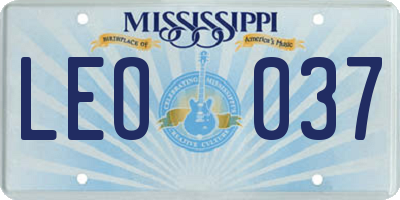 MS license plate LEO037