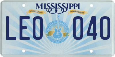 MS license plate LEO040