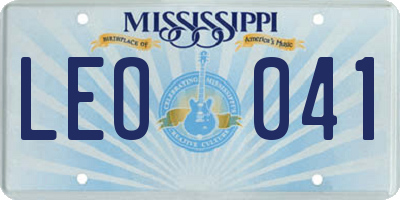 MS license plate LEO041