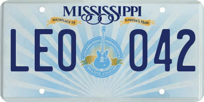 MS license plate LEO042