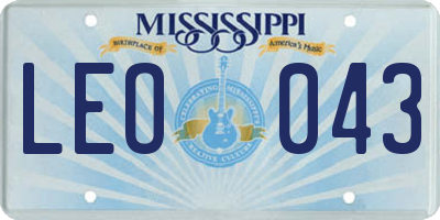 MS license plate LEO043
