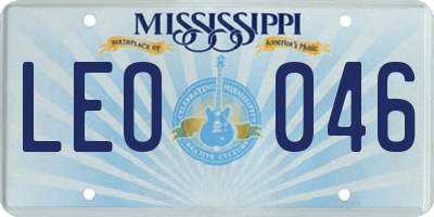 MS license plate LEO046