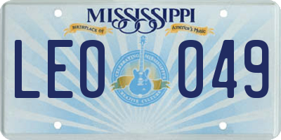 MS license plate LEO049