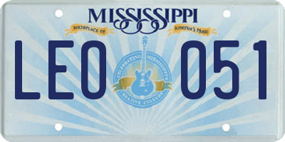 MS license plate LEO051
