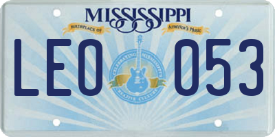 MS license plate LEO053