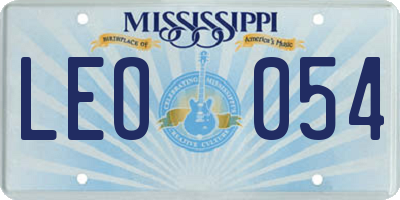 MS license plate LEO054