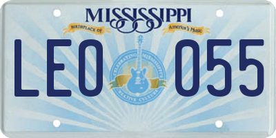 MS license plate LEO055