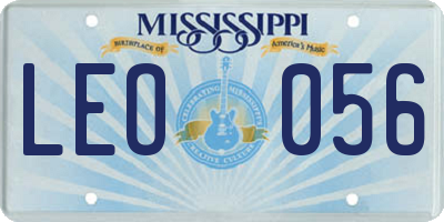 MS license plate LEO056
