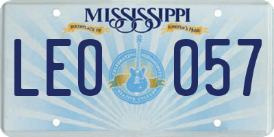 MS license plate LEO057