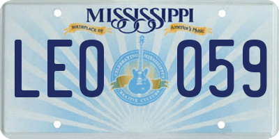MS license plate LEO059