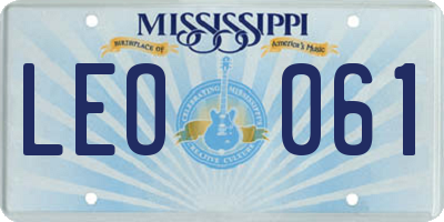 MS license plate LEO061