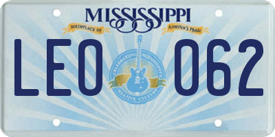 MS license plate LEO062