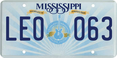 MS license plate LEO063