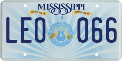 MS license plate LEO066