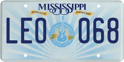 MS license plate LEO068