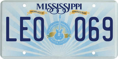 MS license plate LEO069