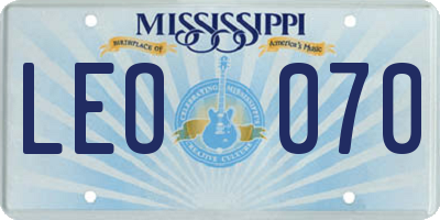 MS license plate LEO070