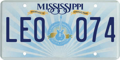 MS license plate LEO074