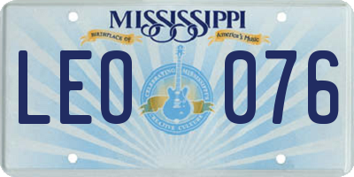 MS license plate LEO076